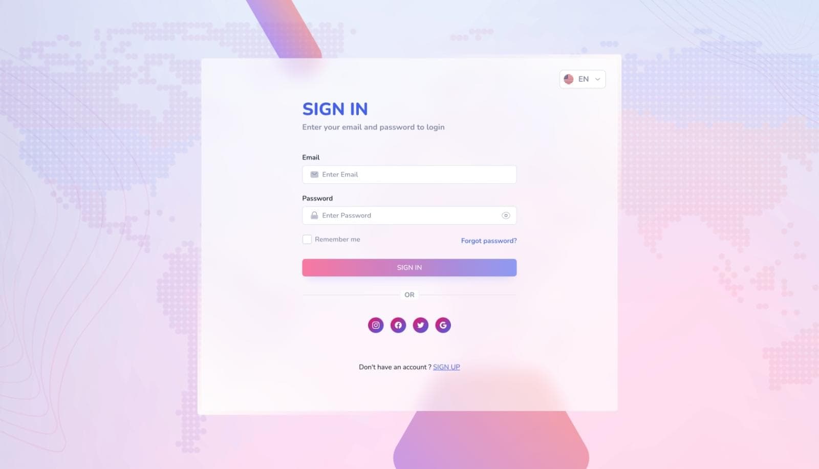 Retail Management System primary interface